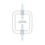 BM6X6BR,CRL Polished Brass 6" BM Series Tubular Back-to-Back Pull Handle