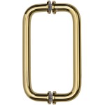 BM8X8BR,CRL Polished Brass 8" BM Series Tubular Back-to-Back Pull Handle
