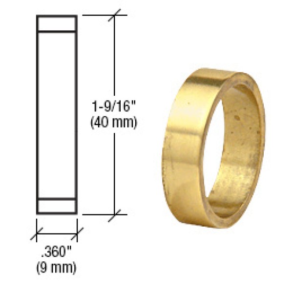 DRA360PB,CRL Polished Brass .360" Straight Cylinder Ring