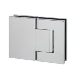 HW180, 180° Glass-to-Glass Hydraulic Hinges Set for 3/8" ~1/2" Glass (1 Spring & 1 Hydraulic)