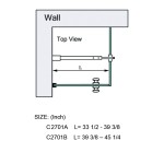 C2701, FRAMELESS SHOWER DOOR ROUND FIXED PANEL WALL TO GLASS SUPPORT BAR