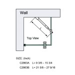C2863,  FRAMELESS SHOWER DOOR, SQUARE FIXED PANEL WALL TO GLASS SUPPORT BAR
