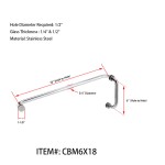 CBM6X18,  Tubular 6" Pull Handle with 18" Towel Bar, Pull handle Towel Bar Combination Sets