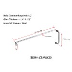 CBM8X30, Tubular 8" Pull Handle with 30" Towel Bar, Pull handle Towel Bar Combination Sets