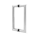 CPH209, Glass Mounted Mitered Corner Style Back to Back Pull Handle- Stainless steel 304 tube in 1.5mm