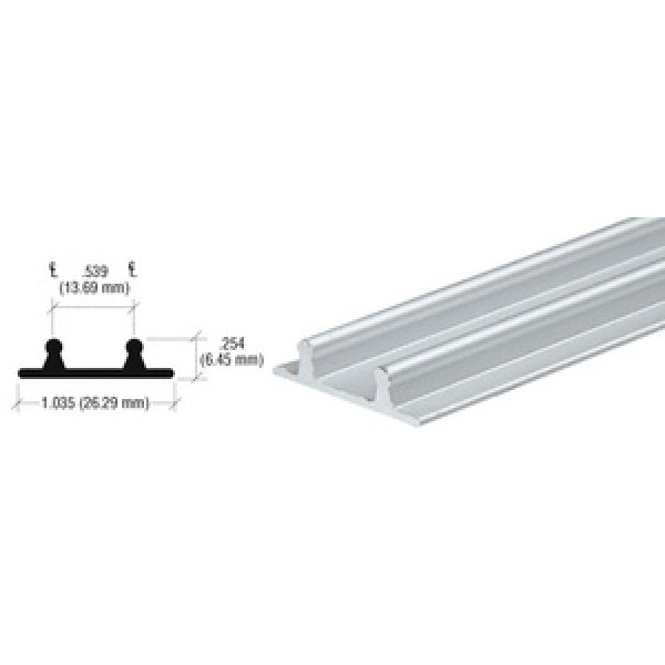 D602,  CRL Aluminum Lower Channel for Deep Recess Installations, 144"