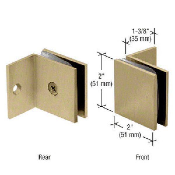 SGC037BBRZ,CRL Brushed Bronze Fixed Panel Square Clamp With Small Leg