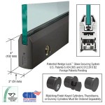 DR4T12SL,CRL  1/2" Glass 4" Tapered Door Rail With Lock - 35-3/4" Length