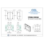 HW180, 180° Glass-to-Glass Hydraulic Hinges Set for 3/8" ~1/2" Glass (1 Spring & 1 Hydraulic)