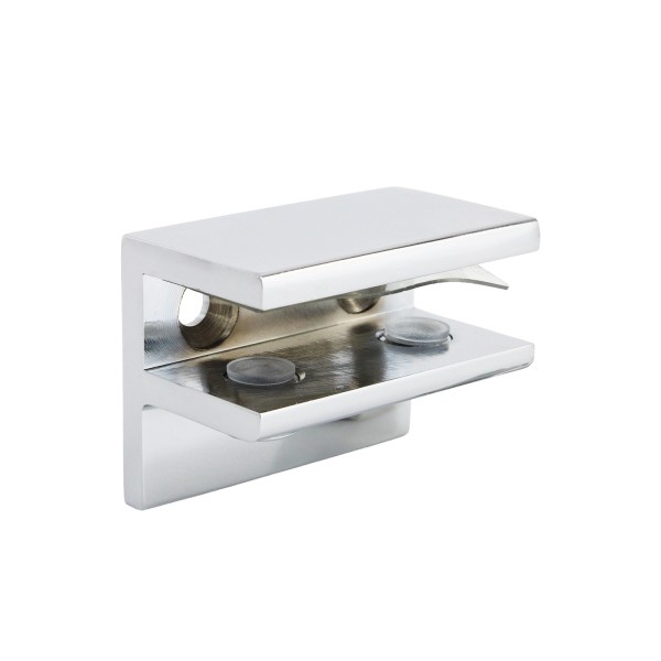 C2713C, Square W Round Corner, Shelf Clamp W. Support Leg For 1/4" & 3/8" (Glass, acrylic or wood)