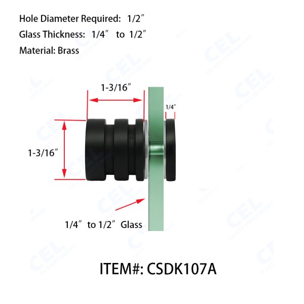 CSDK107A Single-Sided Shower Door Knobs