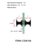 CSDK100 Back to Back Shower Door Knobs