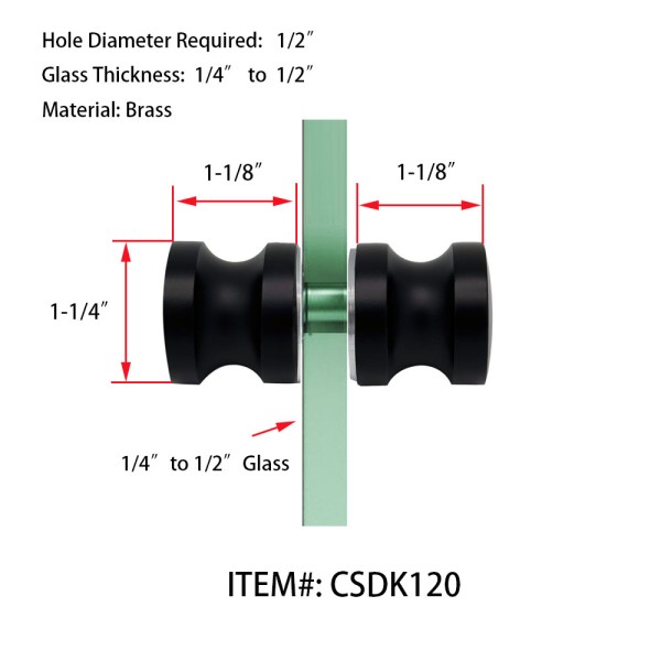 CSDK120, Back-to-Back Shower Door Knobs
