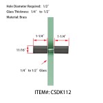 CSDK112, Back to Back  Shower Door Knobs