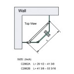 C2702, FRAMELESS SHOWER DOOR, ROUND FIXED PANEL GLASS TO GLASS SUPPORT BAR