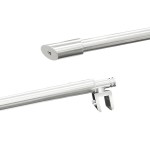 C2703, FRAMELESS SHOWER DOOR, ROUND FIXED PANEL WALL TO GLASS SUPPORT BAR