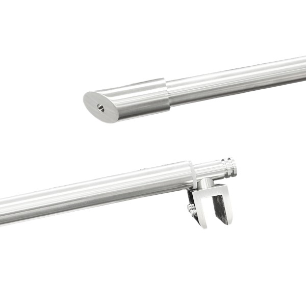 C2703, FRAMELESS SHOWER DOOR, ROUND FIXED PANEL WALL TO GLASS SUPPORT BAR