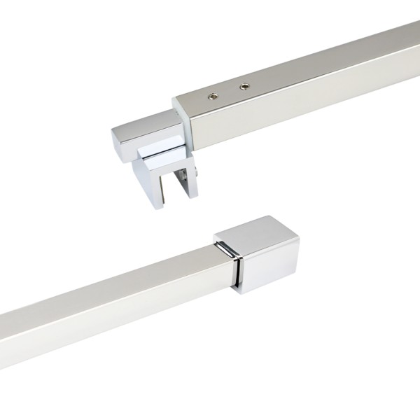 C2861,  FRAMELESS SHOWER DOOR, SQUARE FIXED PANEL WALL-TO-GLASS SUPPORT BAR