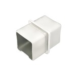 CC180-4040, Square Line 180 Degree Connector  (in-line) for 1 1/2 x 1 1/2 Tube Handrails