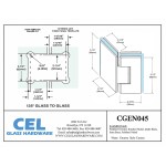 CGEN045, 135 Degree Glass to Glass Hinge for Frameless Shower Door
