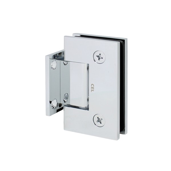 CGEN574, 5 Degree Pre-Set, Wall Mount Short Back Plate Hinge for Frameless Shower Door