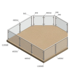 CRPH42, Round Post For Handrail Ø2", 42" Height, Heavy Duty (Post Only, Not included Glass Clamp)