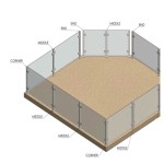 CSPF42, Square Post 42" Height,  hole Ø2" (Post Only, Not Include Glass Clamp)