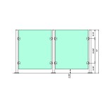 CSPF42, Square Post 42" Height,  hole Ø2" (Post Only, Not Include Glass Clamp)