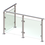 CSPH42, 2" X 2" Square Post 42" Height (Post Only, Not included Glass Clamp)