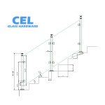 CSPH42, 2" X 2" Square Post 42" Height (Post Only, Not included Glass Clamp)