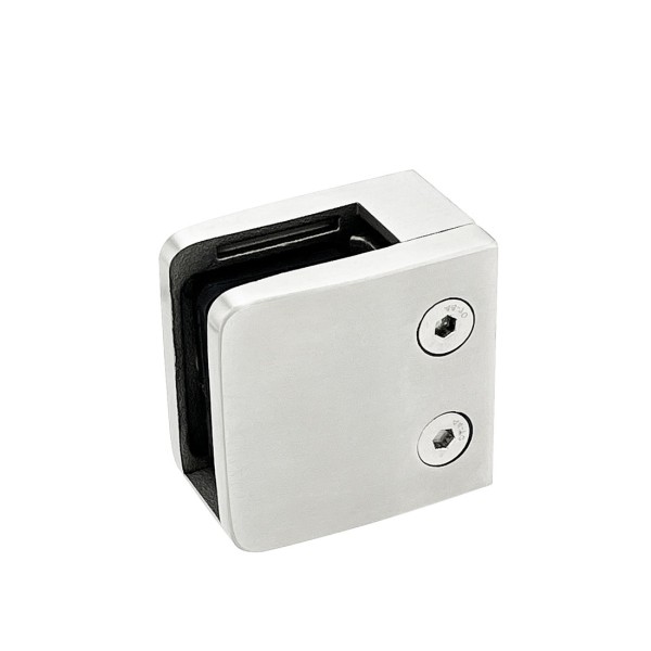 CZP712F, Heavy Duty Square Flat Back Glass Clamp 55 x 55 mm for 3/8″ or 1/2″ Tempered Glass or Laminated Glass