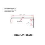 CMTB6X18, 6" Pull Handle with 18" Towel Bar, Pull handle Towel Bar Combination Sets