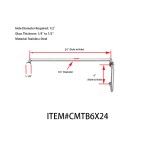 CMTB6X24, 6" Pull Handle with 24" Towel Bar, Pull handle Towel Bar Combination Sets