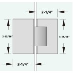 CV1E180, 180 Degree Glass-to-Glass Hinge