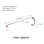 CBM6X24,  Tubular 6" Pull Handle with 24" Towel Bar, Pull handle Towel Bar Combination Sets