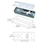 More Choices  Click Image To Enlarge Share PrintPrint CRL Medium Duty 180º No Hold Open Narrow Width Floor Mounted Closer